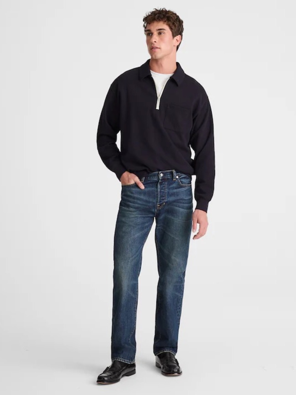 Madewell The 1991 Straight-Leg Jean in Japanese Denim Fairside Wash 32 NW216